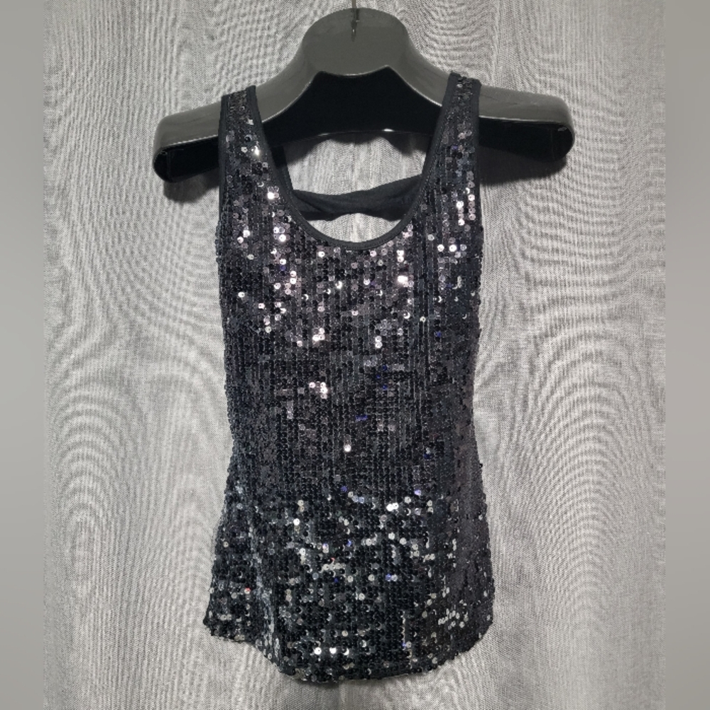 Taboo Medium Black Sparkle Sequin Tank Top